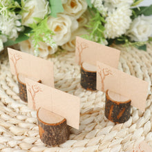 4 Natural Wood Stump Placecard Holders