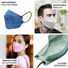 10 Pack Denim Blue 4 Layer Breathable 3D Fish Design KF 94 Face Mask With Adjustable Nose Clip