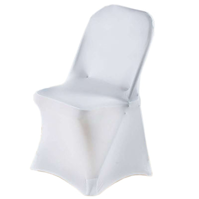 White stretchy chair cover for events and parties