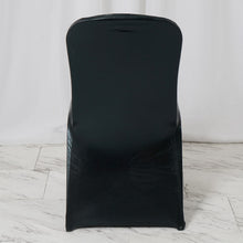 Glittering Premium Fitted Chair Cover in Shiny Metallic Black Spandex