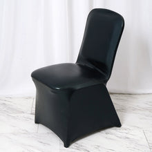 Glittering Premium Fitted Chair Cover in Banquet with Shiny Metallic Black Spandex