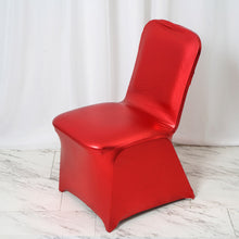 Glittering Spandex Banquet Chair Cover Red Shiny Metallic