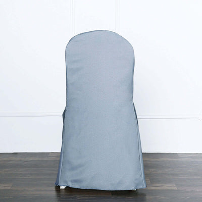 Gray chair cover displayed against a plain backdrop.