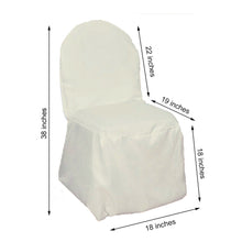 Ivory Polyester Banquet Chair Cover, Reusable Stain Resistant Chair Cover