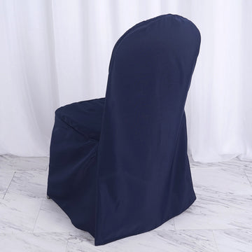 Create Unforgettable Moments with the Navy Blue Polyester Banquet Chair Cover