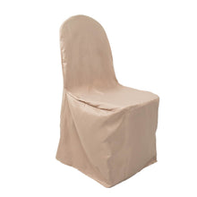 Nude Polyester Banquet Chair Cover, Reusable Stain Resistant Chair Cover#whtbkgd