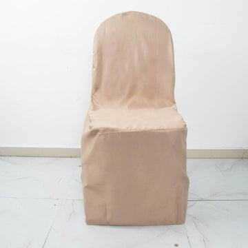 Elevate Your Event with the Nude Polyester Banquet Chair Cover