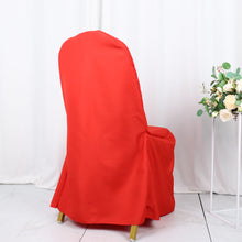 Red Polyester Banquet Chair Cover, Reusable Stain Resistant Chair Cover