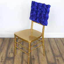 16 Inch Royal Blue Chiavari Satin Rosette Chair Caps Back Covers