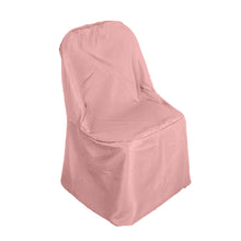 A folding polyester chair cover in dusty rose color on a white background#whtbkgd