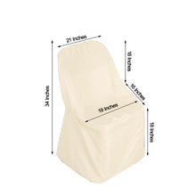 Folding Beige Polyester Chair Cover with Measurements 19 inches and 18 inches
