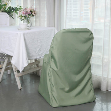 Enhance Any Occasion with the Dusty Sage Green Round Chair Cover