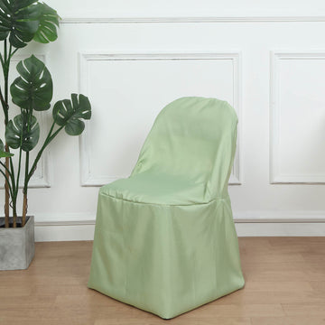Invest in Style and Elegance with the Sage Green Polyester Folding Round Chair Cover