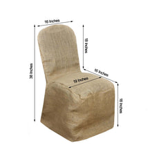 Natural Reusable Rustic Jute Burlap 100 % Banquet Chair Covers