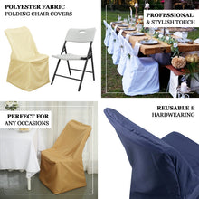 Gold Lifetime Polyester Reusable Folding Chair Cover, Durable Slip On Chair Cover