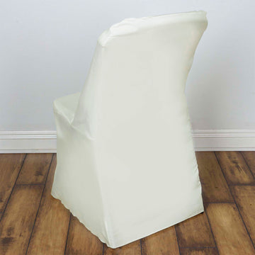 Premium Ivory Polyester Lifetime Folding Chair Covers