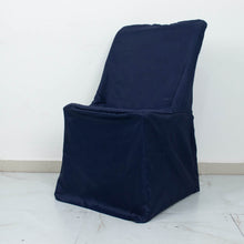 Navy Blue Lifetime Polyester Reusable Folding Chair Cover, Durable Slip On Chair Cover