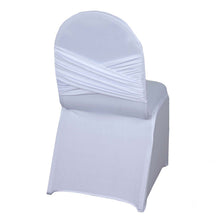 White Madrid Spandex Fitted Banquet Chair Cover#whtbkgd