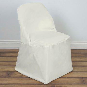 Upgrade Your Event Decor with Ivory Polyester Folding Round Chair Cover