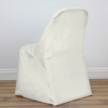 Elevate Your Event Decor with Ivory Polyester Folding Round Chair Cover
