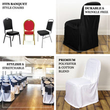 White Stretch Slim Fit Chair Covers Scuba Wrinkle Free Durable