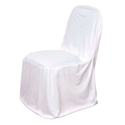 White chair cover draped over a chair, studio isolation shot.
