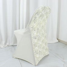 Rosette Folding Chair Cover In Satin