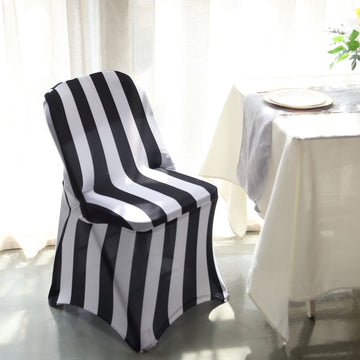 Event Décor Essential: Black and White Striped Chair Cover
