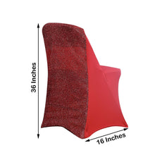Folding Spandex Fitted Chair Cover in Red color, 36 inches height and 16 inches width