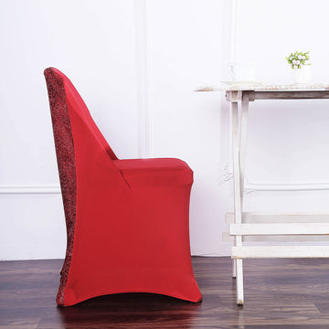 Add a Touch of Luxury with the Red Spandex Stretch Folding Chair Cover