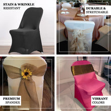 Black Spandex Stretch Fitted Folding Slip On Chair Cover - 160 GSM