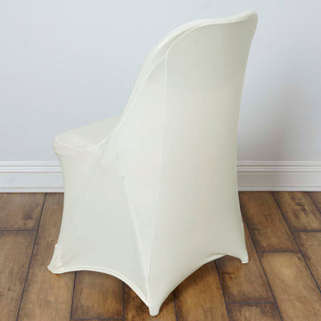 Durable and Reliable Ivory Spandex Stretch Fitted Folding Chair Cover