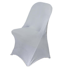 Silver Spandex Stretch Fitted Folding Chair Cover - 160 GSM#whtbkgd