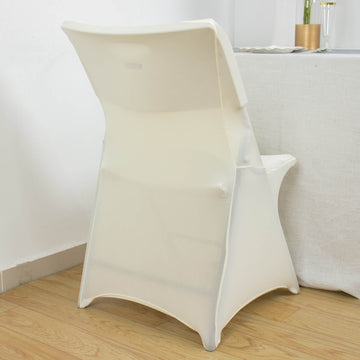 Protective Ivory Stretch Spandex Chair Cover with Foot Pockets