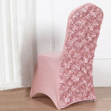 Banquet Chair Cover With Dusty Rose 3D Rosettes