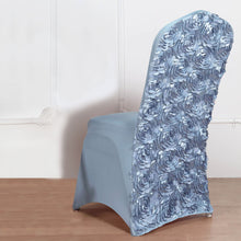 Dusty Blue Satin Banquet Chair Cover With 3D Stretch
