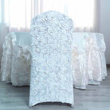 5 Pack White Banquet Chair Cover With Satin Rosette Spandex Stretch Fit