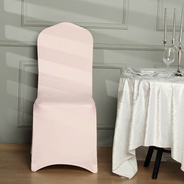 Elevate Your Event with the Blush Spandex Stretch Banquet Chair Cover
