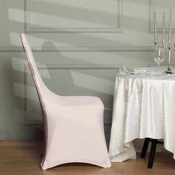 Create a Luxurious and Glamorous Vibe with the Blush Spandex Stretch Banquet Chair Cover