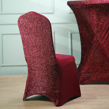 Elevate Your Event with the Burgundy Spandex Stretch Banquet Chair Cover