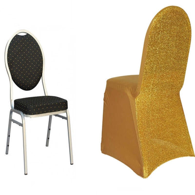 Black and gold party chairs on a white background