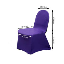 Banquet Spandex Fitted Chair Cover - Purple 4-way Stretch Spandex - 15 inches and 16 inches