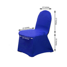 Shimmering Tinsel Back on Royal Blue Spandex Banquet Chair Cover