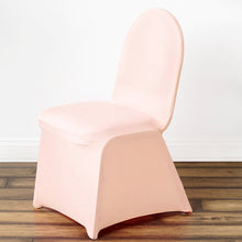 Blush Rose Gold Spandex Stretch Fitted Banquet Chair Cover - 160 GSM