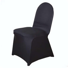 Black Spandex Stretch Fitted Banquet Chair Cover - 160 GSM#whtbkgd
