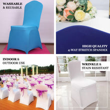 Royal Blue Spandex Stretch Banquet Chair Cover With Satin Rosette Pattern 5 Pack