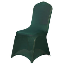 A banquet spandex fitted chair cover in green color#whtbkgd