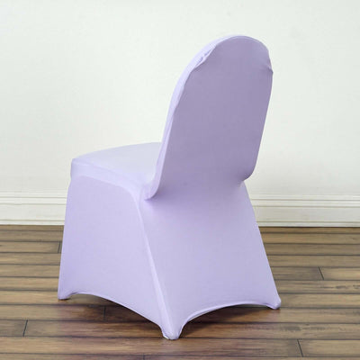 Purple chair cover on a wooden floor, showcasing a modern design.