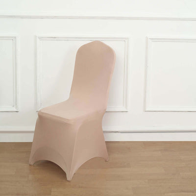 Simple beige chair with a sleek design against a plain background.