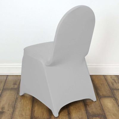 Gray chair cover on a wooden floor, enhancing furniture protection and style.